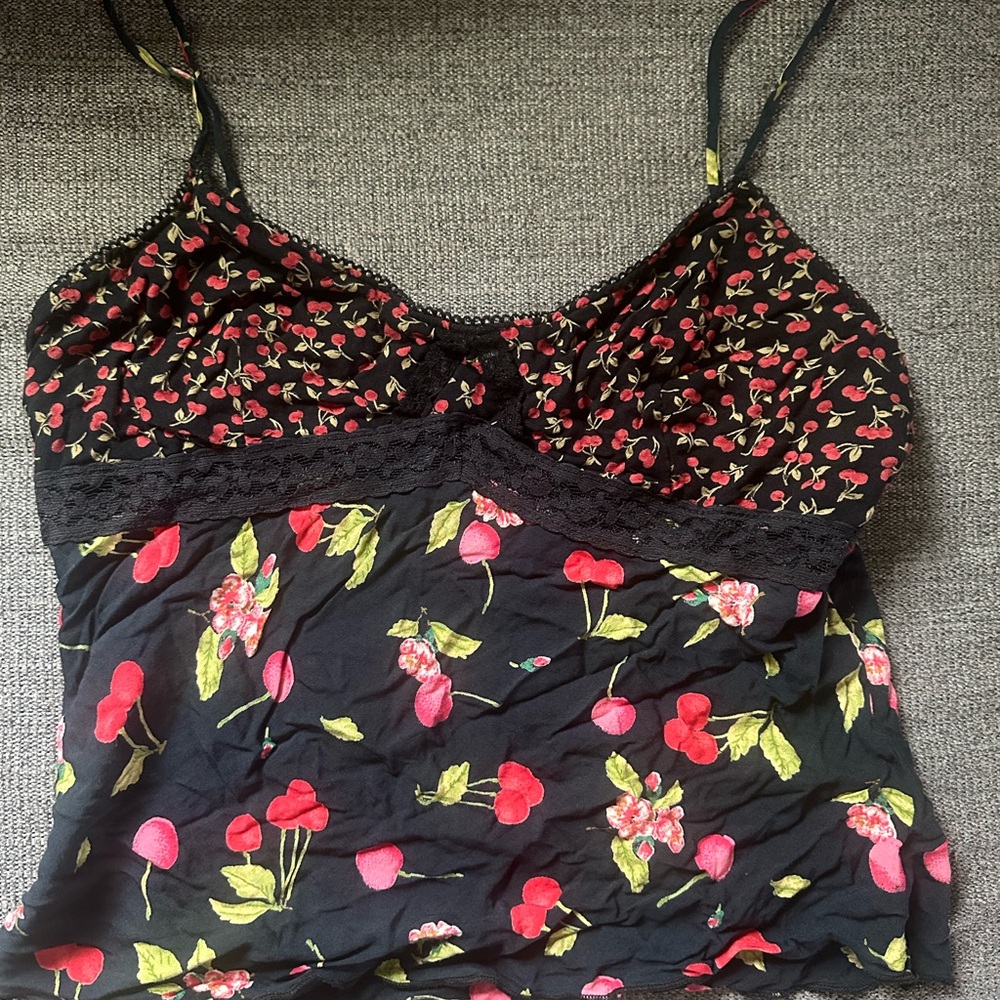 Charlotte Russe Red and Pink Bustier Camisole Top